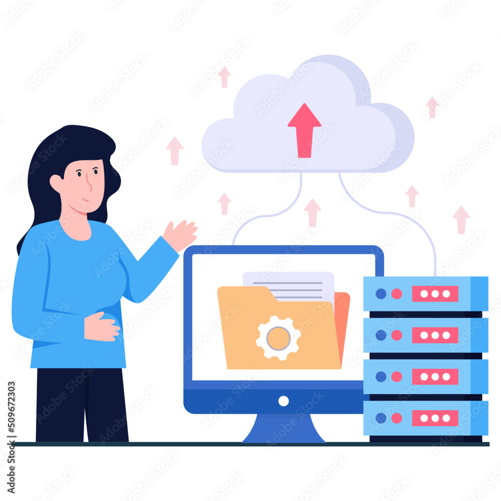 Flat design illustration of cloud management Flat design illustration of cloud management