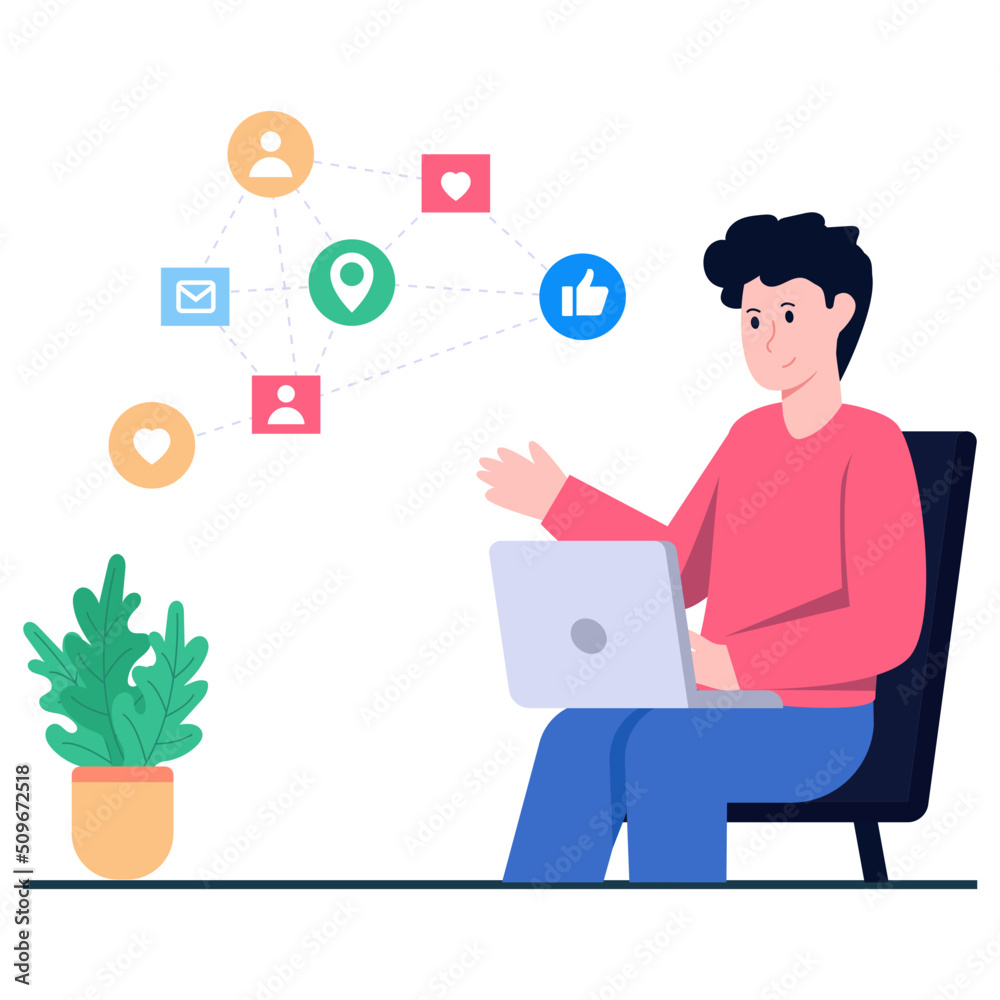 A beautiful design illustration of social network A beautiful design illustration of social network