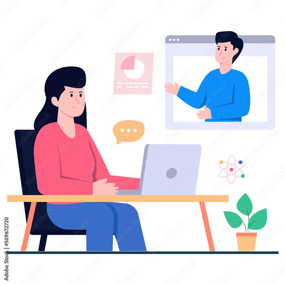 Unique design illustration of online chat Unique design illustration of online chat