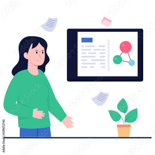 An editable design illustration of e learning