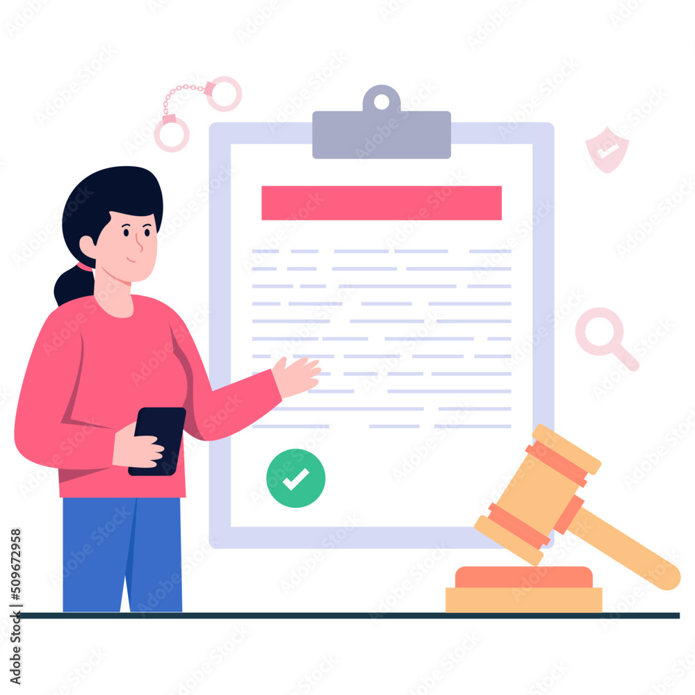 Flat design illustration of legal paper isolated on white background Flat design illustration of legal paper isolated on white background