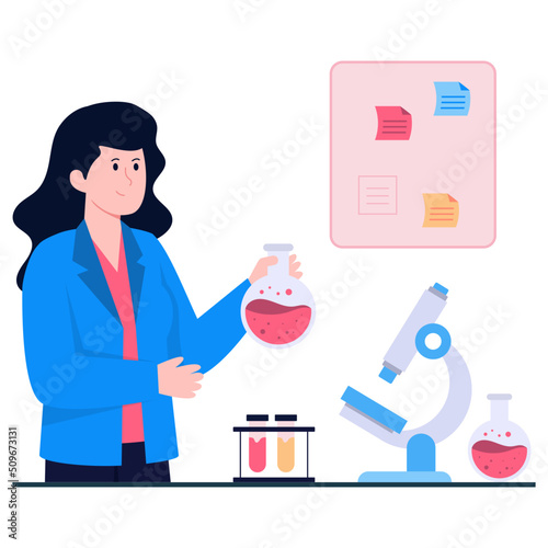Trendy vector design of lab technician