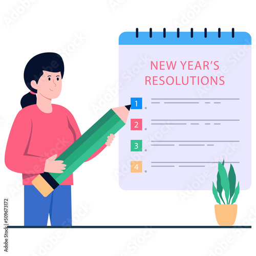 Perfect design illustration of new year resolution