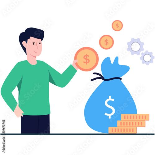 Trendy vector design of money management