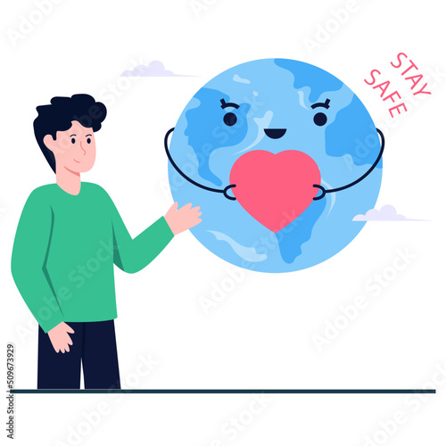 Trendy vector design of stay safe