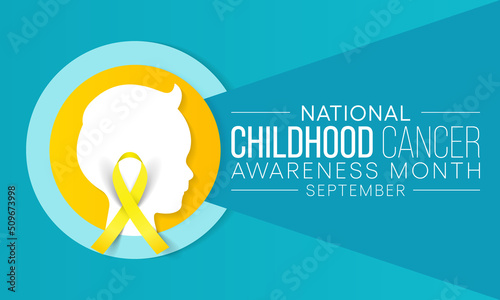 Childhood Cancer awareness month (CCAM) is observed every year in September to recognize the children and families affected by cancers. Vector illustration