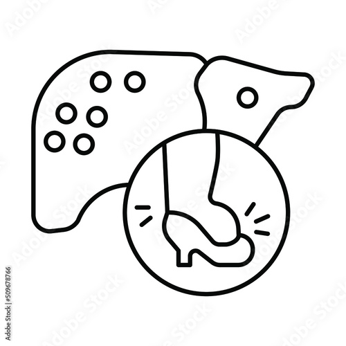 leg swelling, line editable icon