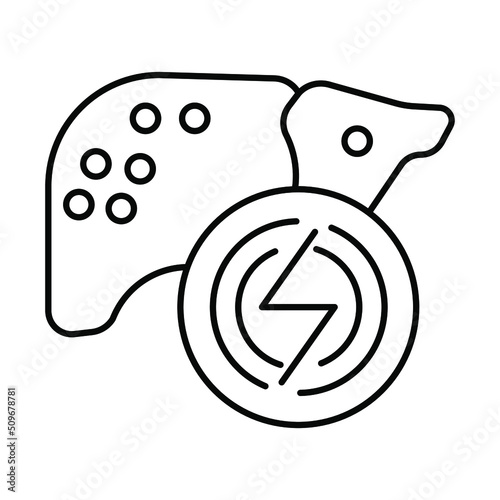 liver pain, line editable icon