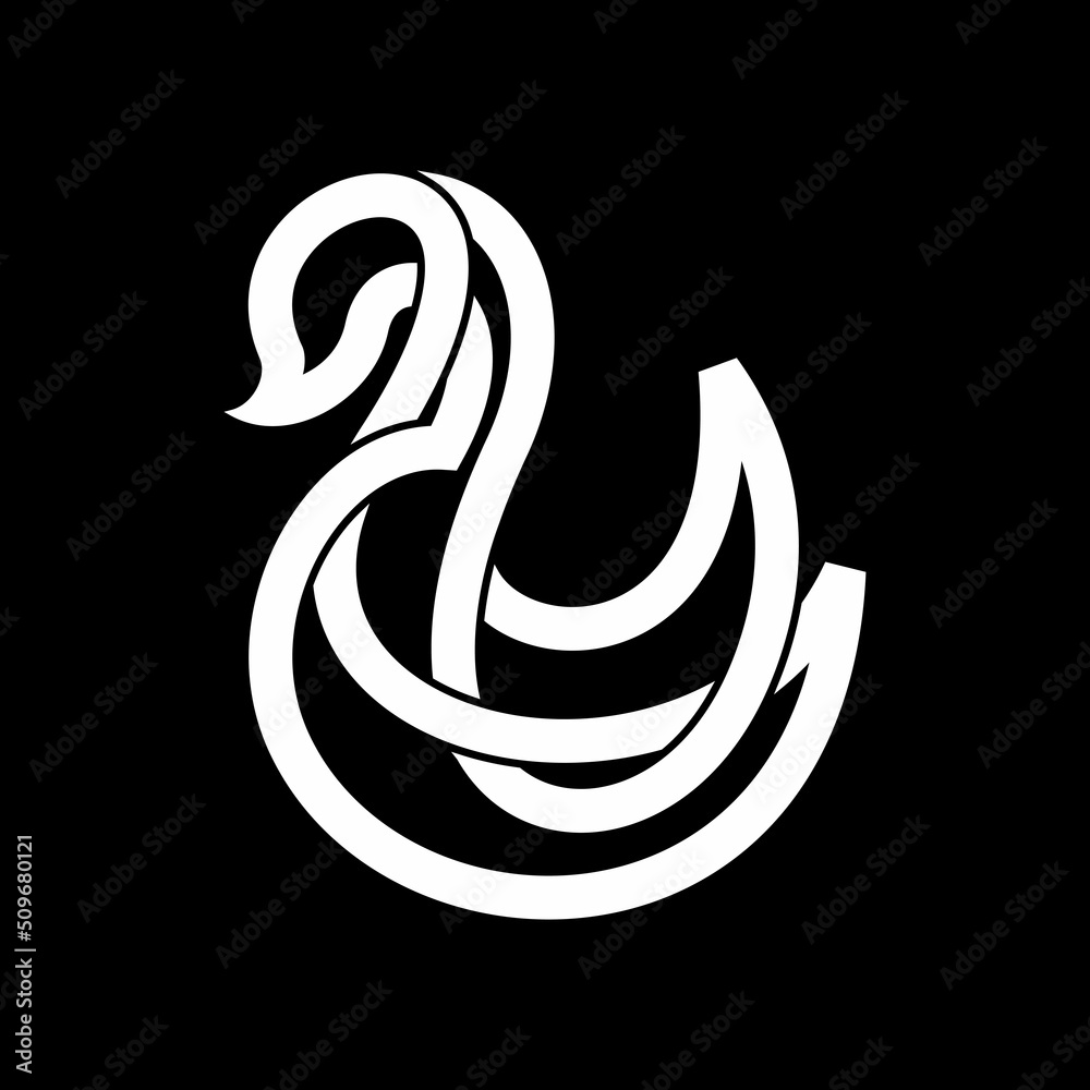 Swan line style logo icon design template flat vector Swan line style logo icon design template flat vector