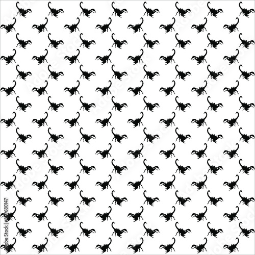 Scorpio Motif Pattern. Decoration for Fasion, Interior, Exterior, Carpet, Textile, Garment, Cloth, Silk, Tile, Plastic, Paper, Wrapping, Wallpaper, Pillow, Sofa, and Background. Vector Illustration