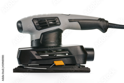 Orbital sander side view isolated with clipping path