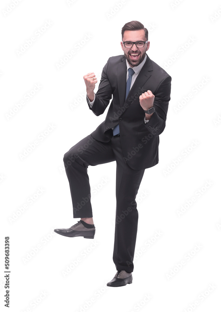 very happy young businessman. isolated on white very happy young businessman. isolated on white