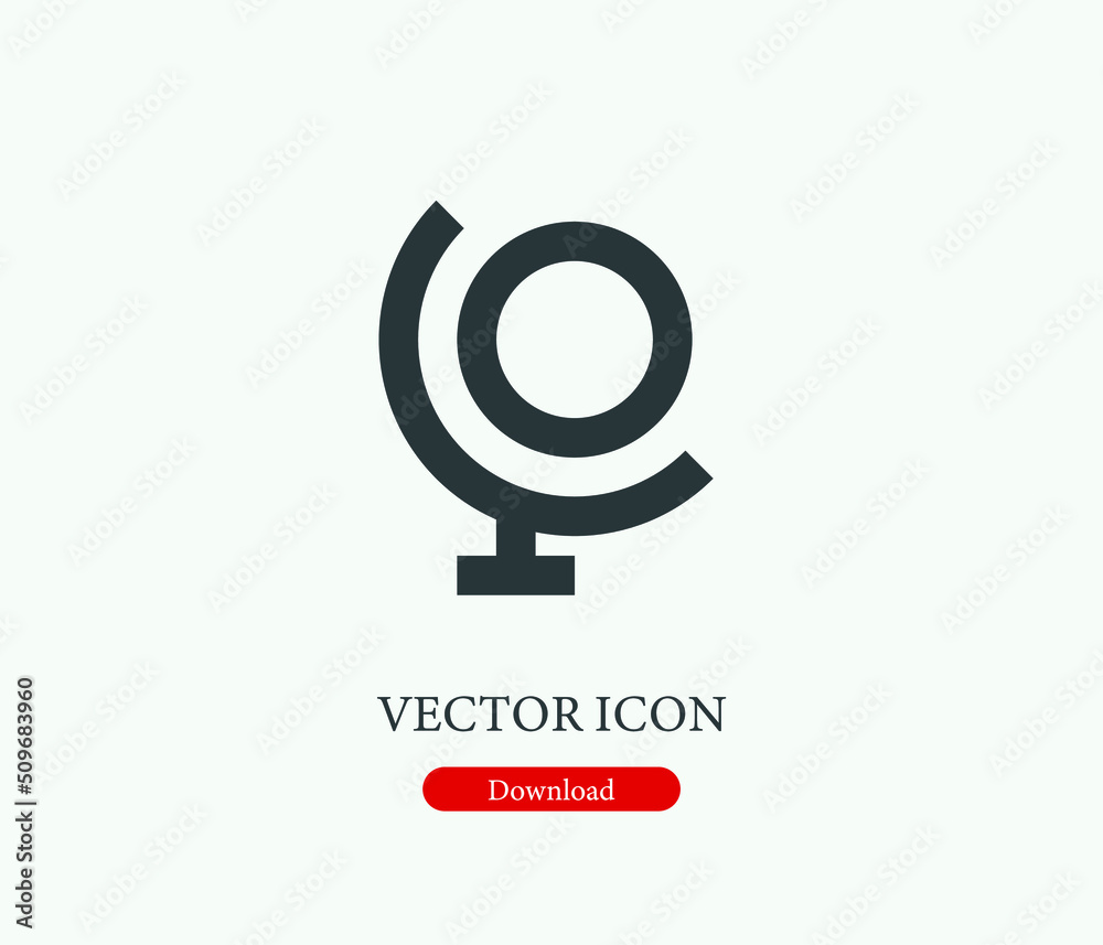 Globe vector icon. Editable stroke. Symbol in Line Art Style for Design, Presentation, Website or Mobile Apps Elements, Logo. Earth symbol illustration. Pixel vector graphics - Vector Globe vector icon. Editable stroke. Symbol in Line Art Style for Design, Presentation, Website or Mobile Apps Elements, Logo. Earth symbol illustration. Pixel vector graphics - Vector