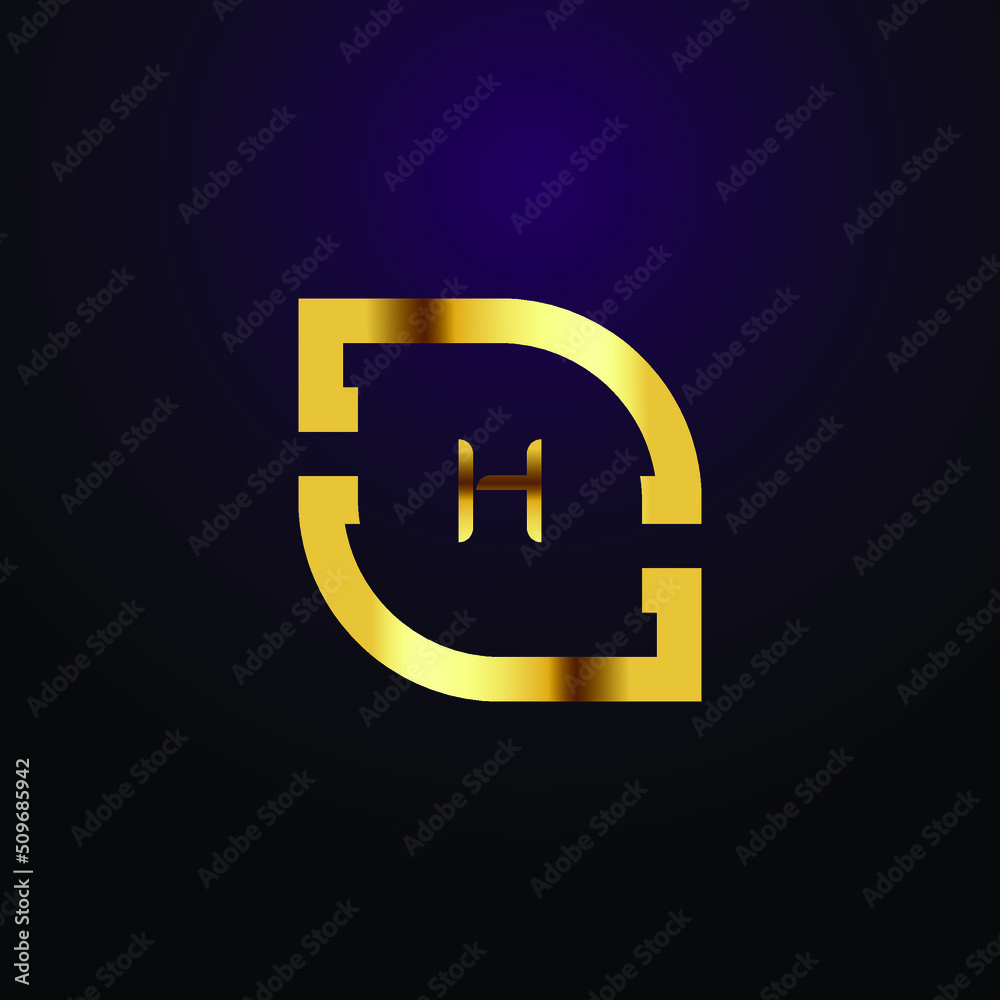 Premium luxury Vector elegant gold and font Letter H Template for ...