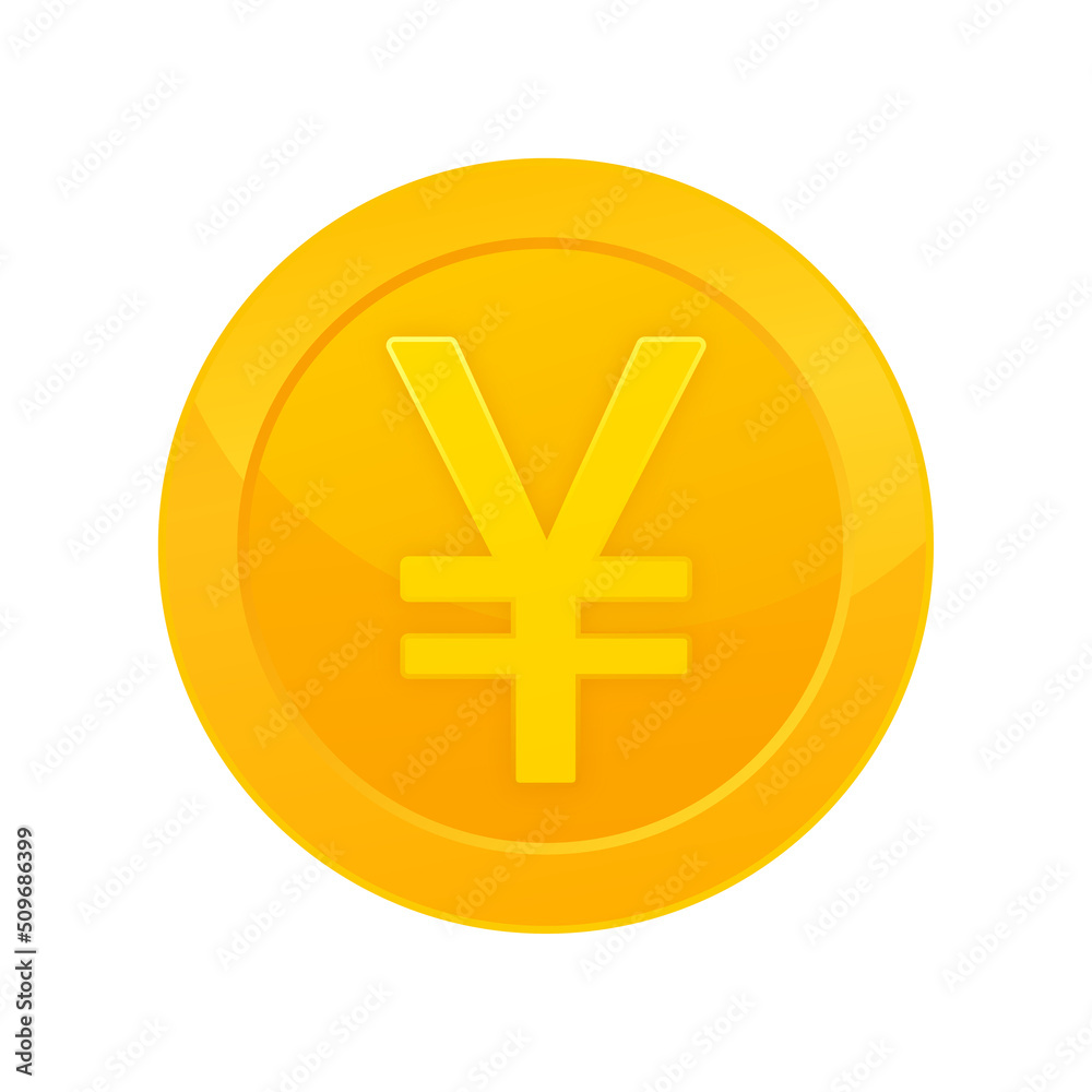 Chinese gold yuan icon on golden background. Vector design Chinese gold yuan icon on golden background. Vector design