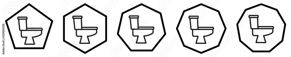 Toilet icon in polygons with different number of edges Toilet icon in polygons with different number of edges