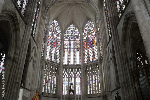 La basilique Saint Urbain, de style gothique, intérieur de la basilique, ville de Troyes, département de l'Aube, france