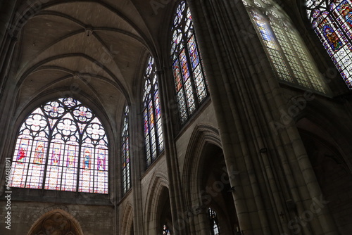 La basilique Saint Urbain, de style gothique, intérieur de la basilique, ville de Troyes, département de l'Aube, france