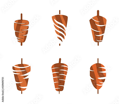 Doner kebab logo for restaurants and markets. Doner kebab logo template. EPS10 vector illustration.