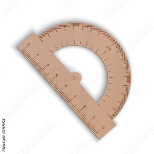 Realistic school wooden measuring ruler 15 centimeters