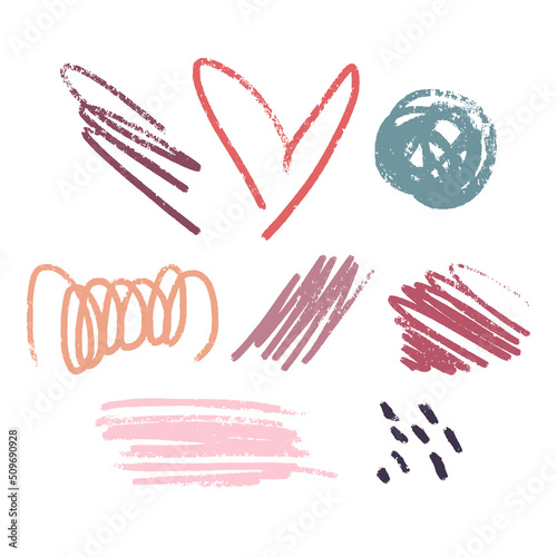 Hand-drawn vector textures for decoration on white, vector format