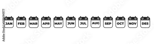 Calendar mounts isolated vector icons on white background.  Collection of calendar symbols. Vector icon. Flat, black  calendar, icon set for the mounts. Week calendar schedule .10 eps