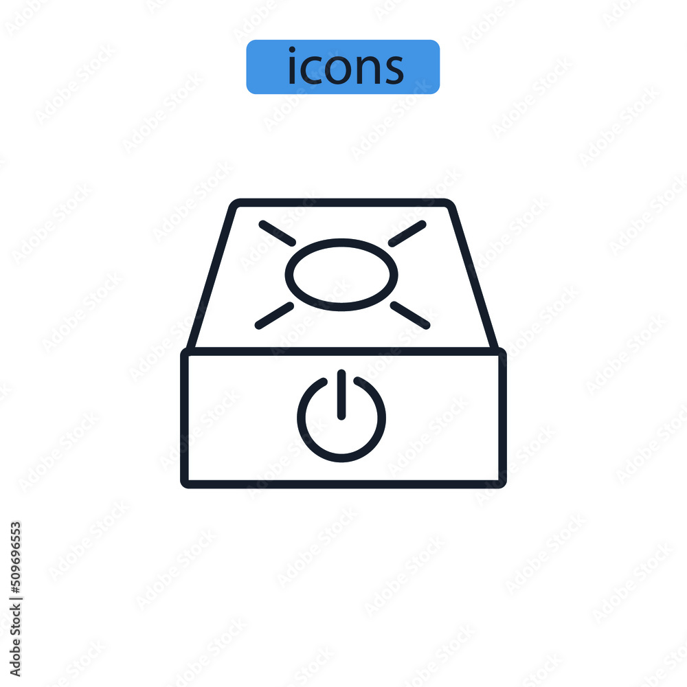 electric stove icons symbol vector elements for infographic web electric stove icons symbol vector elements for infographic web