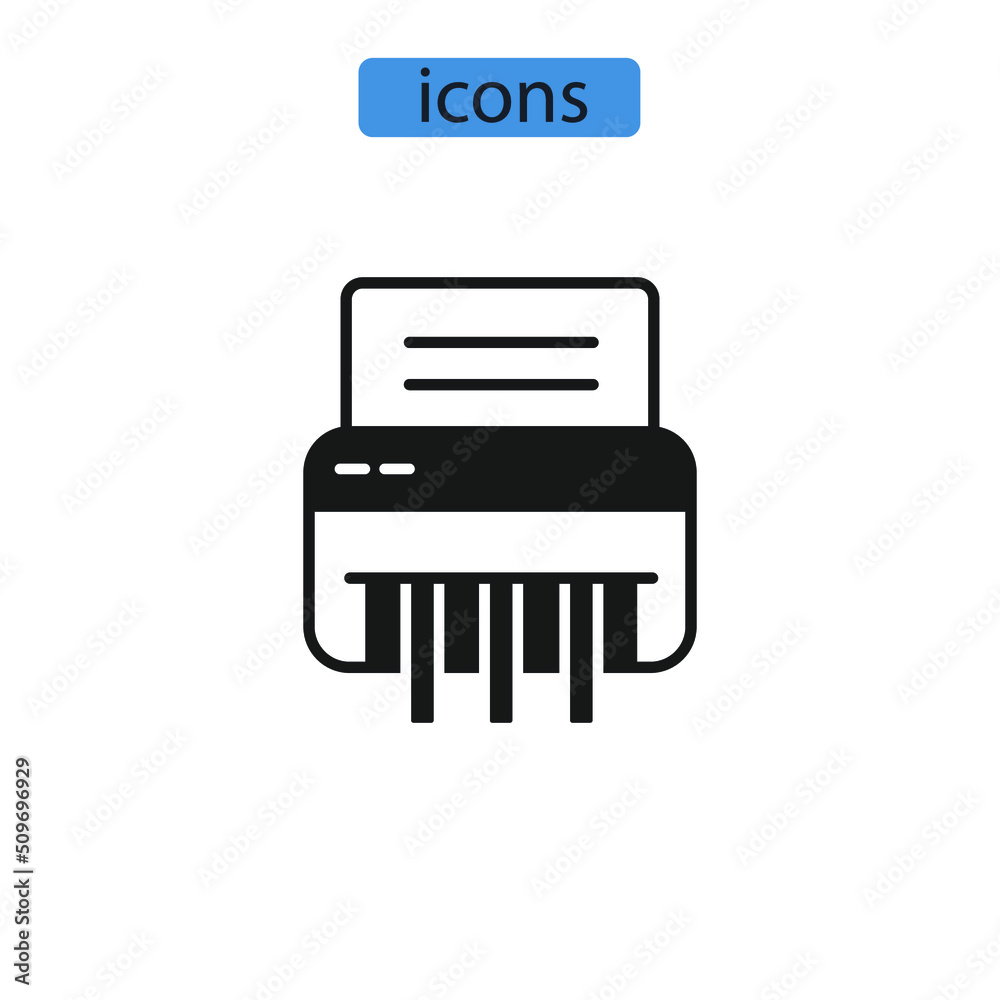 Paper Shredder icons symbol vector elements for infographic web Paper Shredder icons symbol vector elements for infographic web