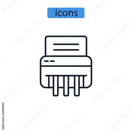 Paper Shredder icons  symbol vector elements for infographic web