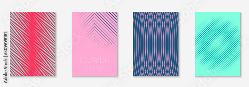 Line geometric elements on minimalist trendy cover template.
