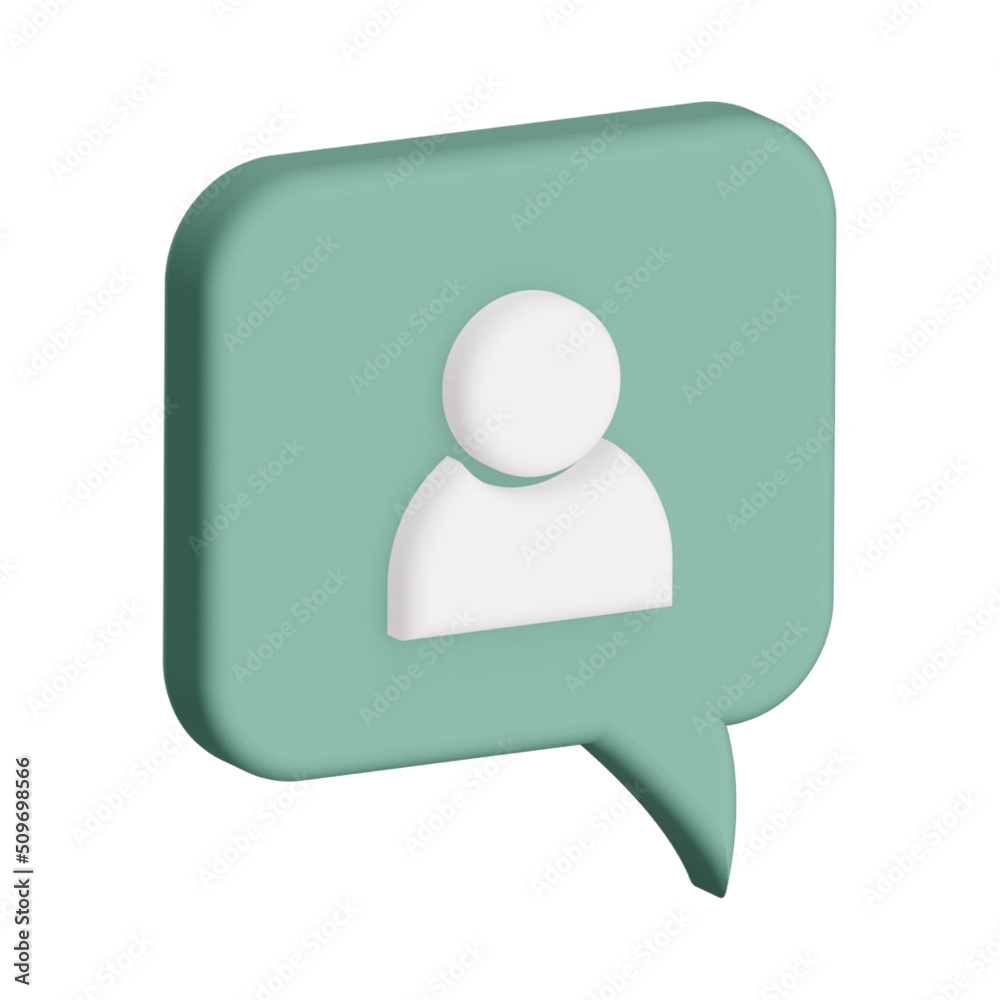 3D - rendering  speech bubble design isolated 3d  icons, isolated on white background. 3D Chat icon design.Trendy and modern vector in 3d style.