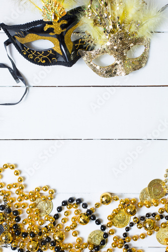 Mardi Gras Decoration on a White Background