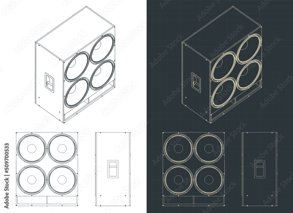 Fotografía Powerful subwoofer blueprints