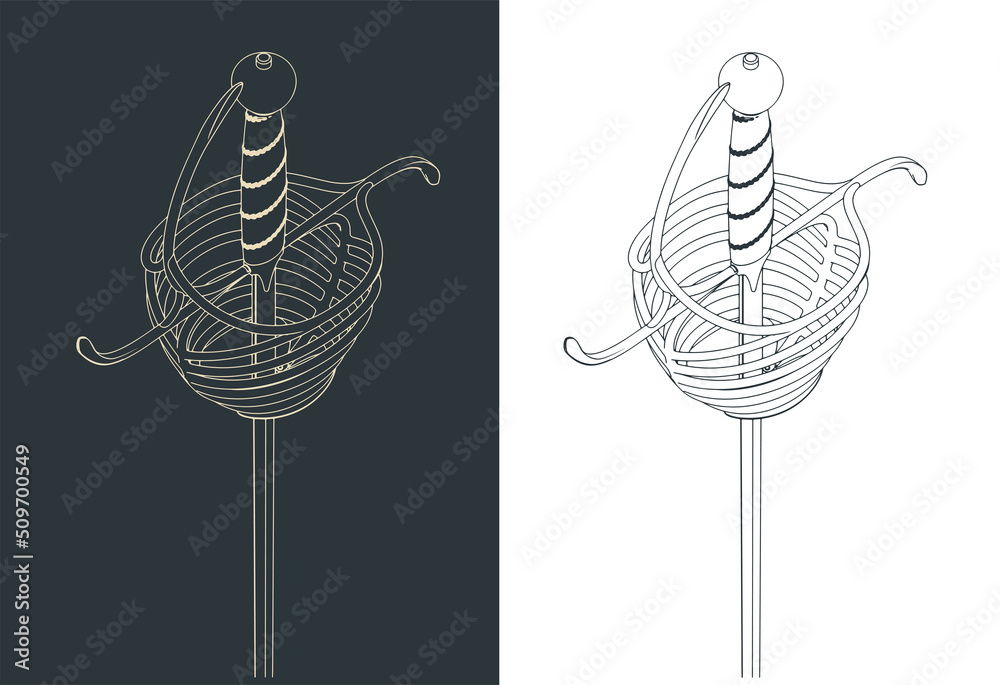 Εκτύπωση καμβά Rapier hilt close up