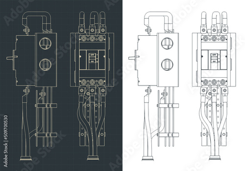 Power circuit breaker blueprints