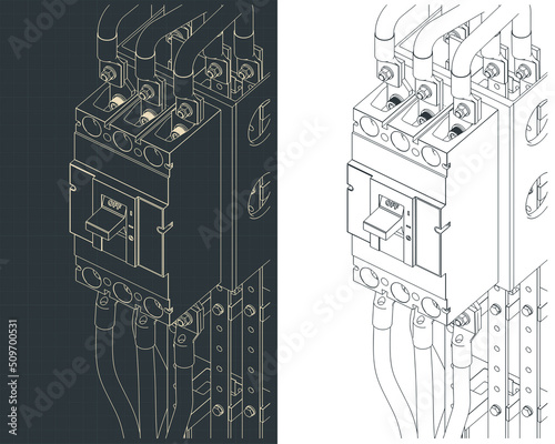 Power circuit breaker close up