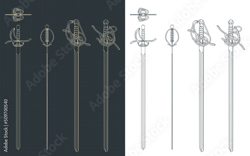 Rapier sword blueprints