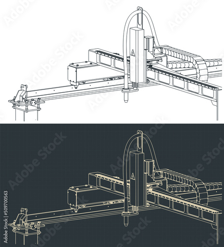 CNC plasma cutting machine drawing