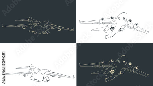 Heavy cargo aircraft illustrations