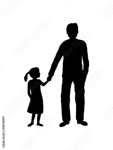 Papa Tochter Team Silhouette 