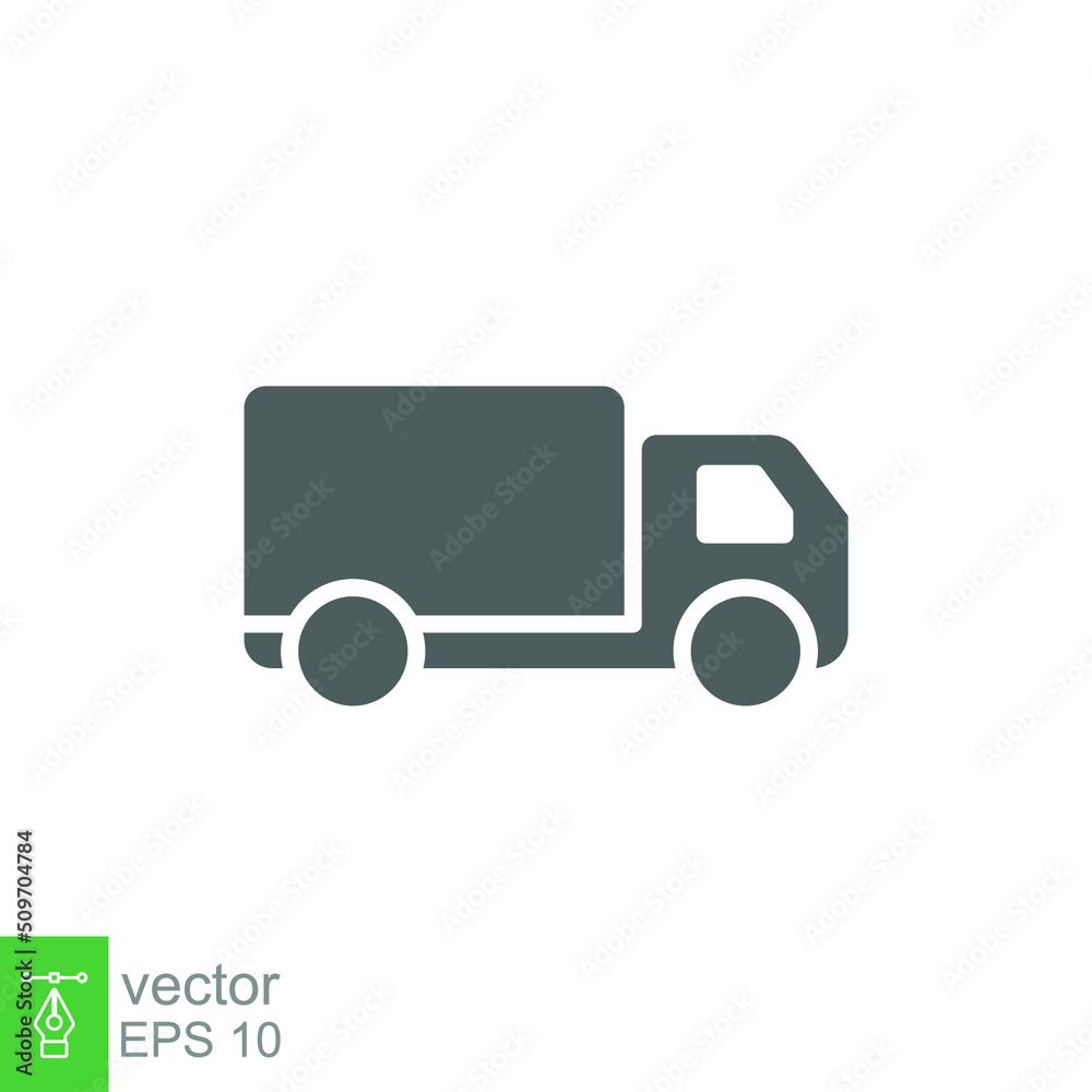 Truck icon. Simple solid style. Glyph symbol. Shipping car, delivery concept. Vector illustration isolated on white background. EPS 10. Truck icon. Simple solid style. Glyph symbol. Shipping car, delivery concept. Vector illustration isolated on white background. EPS 10.