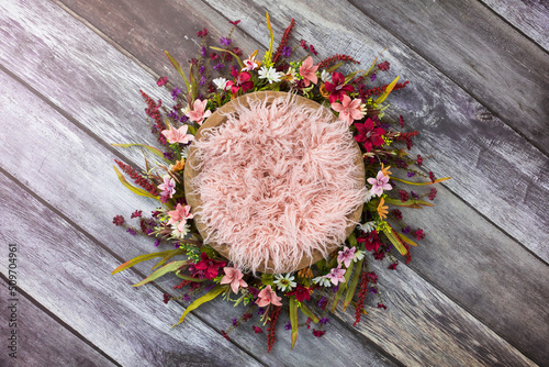 Digital Newborn Background Floral Spring photo