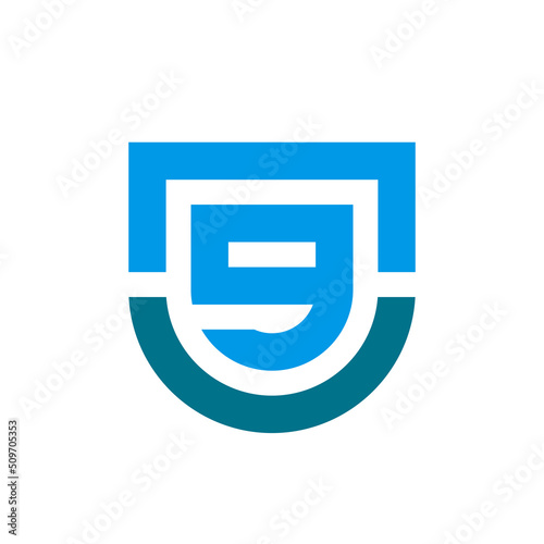 Number 9 logo design, abstract number nine logo vector