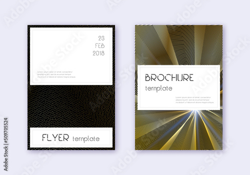 Stylish cover design template set. Gold abstract l