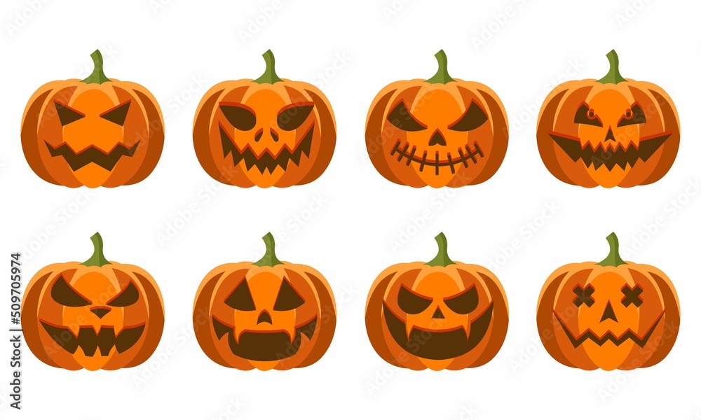 Set Pumpkin for halloween all saints day Vector illustration Set Pumpkin for halloween all saints day Vector illustration