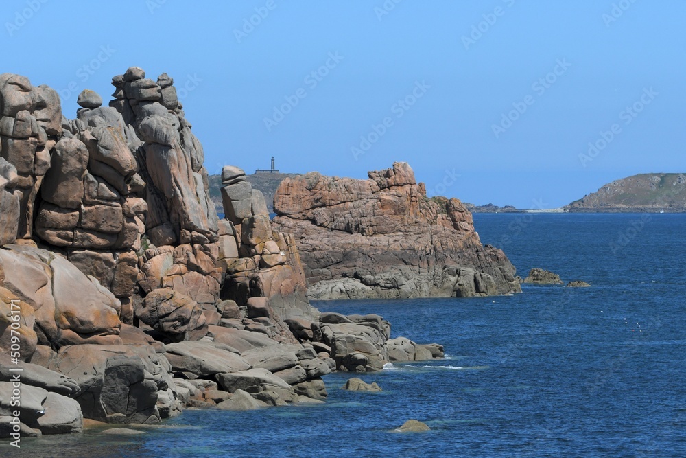 Beautiful view at Ploumanac'h in Brittany - France Beautiful view at Ploumanac'h in Brittany - France