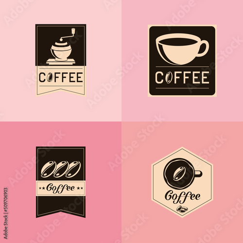 coffee labels icons
