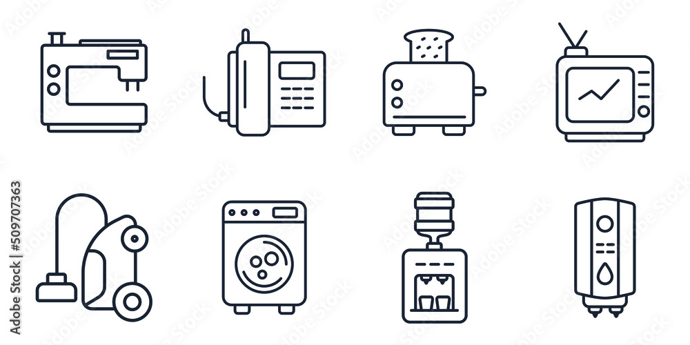 home appliances icons set . home appliances pack symbol vector elements for infographic web home appliances icons set . home appliances pack symbol vector elements for infographic web