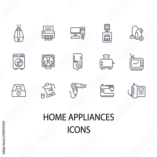 home appliances icons set . home appliances pack symbol vector elements for infographic web