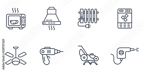 home appliances icons set . home appliances pack symbol vector elements for infographic web